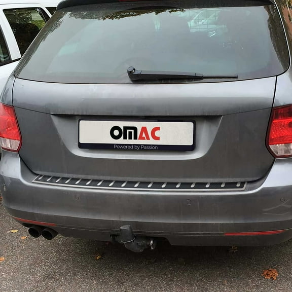 Rear Bumper Sill Cover Guard for VW Golf SportWagen 2015-19 Steel Carbon Foiled