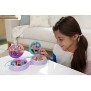 Polly Pocket Double Play Skating Compact, 2-in-1 Playset with 2 Micro Dolls & 16 Accessories