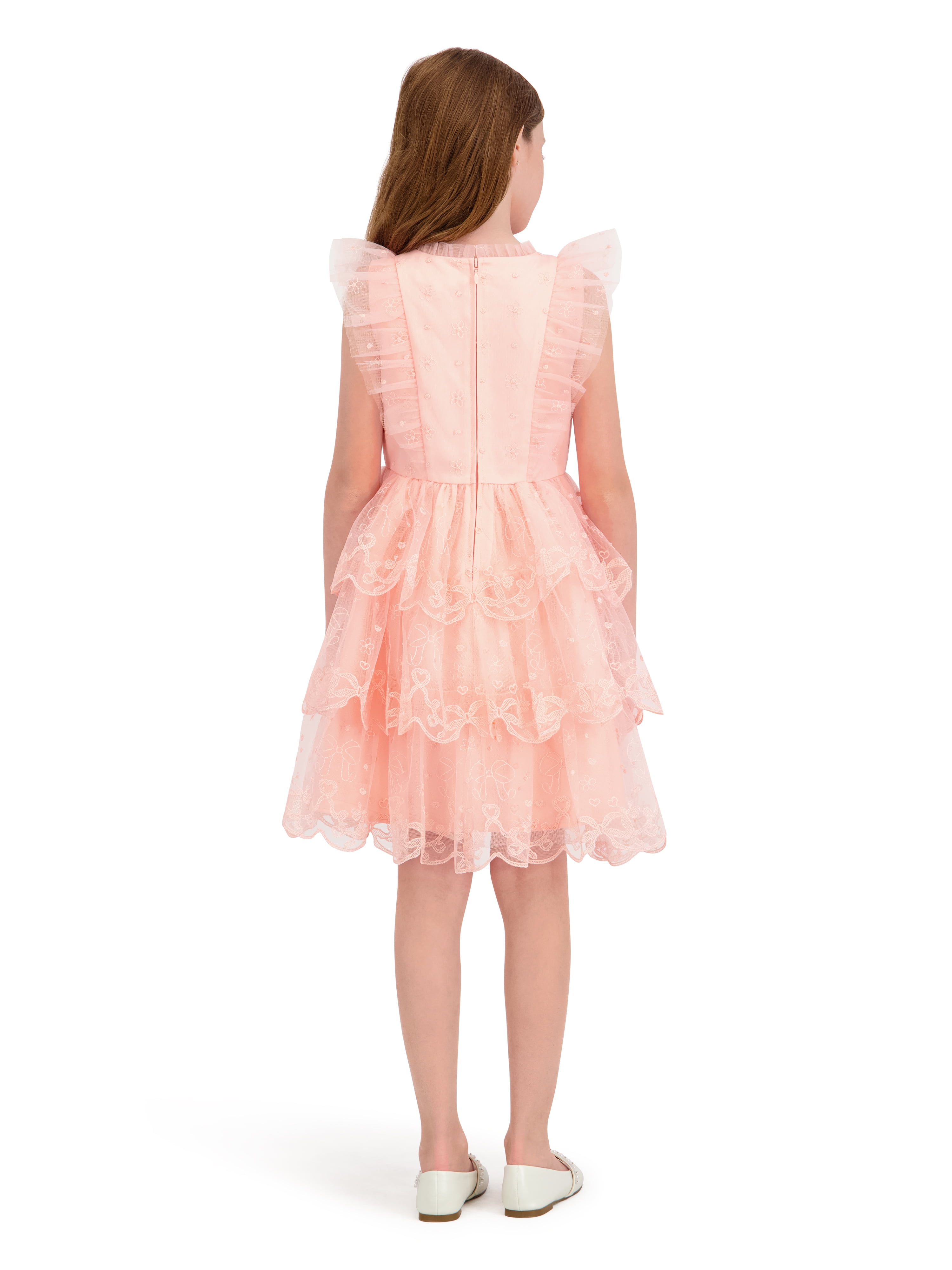 Kensie Girl Sleeveless Embroidered Tiered Scallop Dress, Sizes 4-16