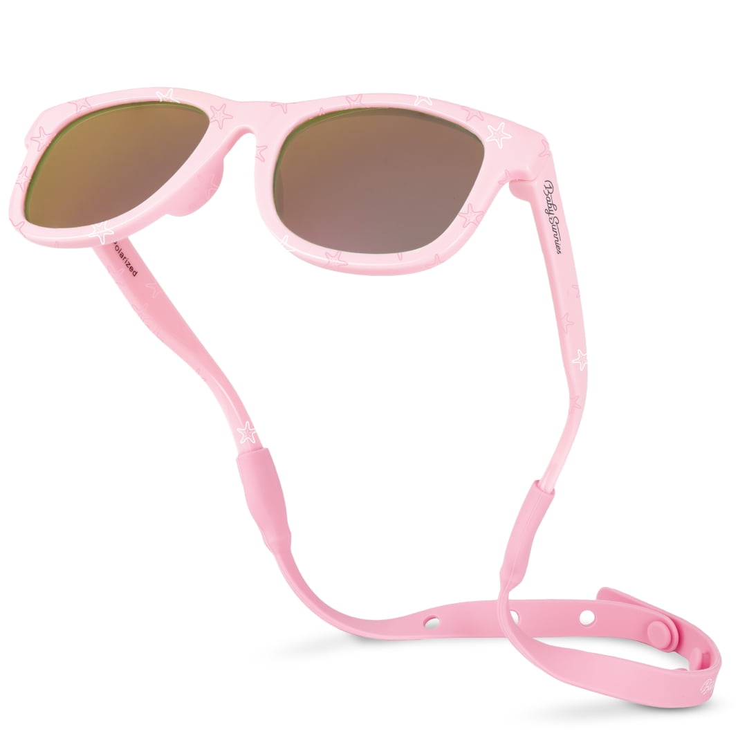 Baby Sunnies Polarized Baby Sunglasses with Strap 0-24 Months Pink Starfish