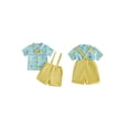 thumbnail image 2 of BemeyourBBs Toddler Baby Boy Gentleman Church Outfit Infant Baby Boys Summer Clothes Short Sleeve Button Down Bowtie Shirt Suspender Shorts Overalls Set Toddler Boy Summer Holiday Beach Outfit, 2 of 9