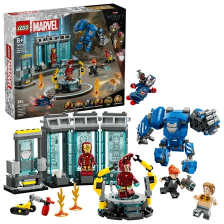 LEGO Marvel Iron Man’s Laboratory: Hall of Armor Building Toy - Marvel Superhero Toy for Kids, Boys and Girls, Ages 8  - with Minifigures and a Mech - Gift Idea for Birthdays - 76315