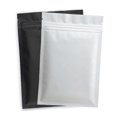 thumbnail image 2 of 300pcs Matte Black White Heat Sealable Plastic Flat Mouth Ziplock Packaging Bag Smell Proof Aluminum Foil Mylar Ziplock, 2 of 3