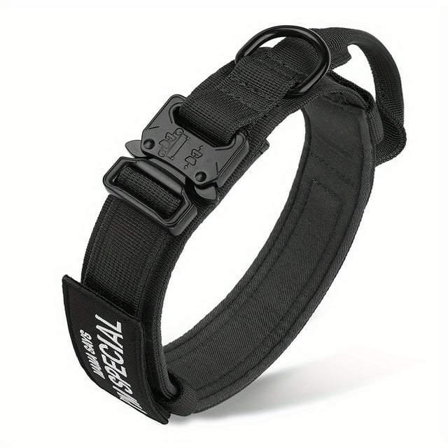 Colliers Tactiques Robustes pour Chiens avec Poignée, Collier Militaire avec Patch pour Entraînement et Marche en Extérieur pour Chiens Moyens et Grands