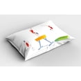 thumbnail image 2 of Gymnastics Pillow Sham, Man Jumping over the Pummel Horse Olympic Level Acrobatics Cartoon Illustration, Decorative Standard Size Printed Pillowcase, 26 X 20 Inches, Multicolor, by Ambesonne, 2 of 2