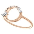 thumbnail image 3 of 14K Rose Gold Baguette Diamond Geometric Cluster Band Open Circle Ring 1/8 CT., 3 of 5