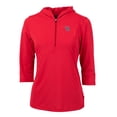 thumbnail image 2 of Women's Cutter & Buck Red Ole Miss Rebels Vault Virtue Eco Pique Recycled Half-Zip Pullover Hoodie, 2 of 3