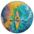 thumbnail image 3 of Colorful Kayaks Glide Across The Lake Round Small Area Rug, Print Non Slip Washable Floor Mat, Soft Throw Rug for Living Room, Powder Room Entryway, Bathroom, Bedside, 3 of 6