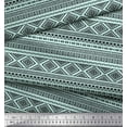 thumbnail image 3 of Soimoi Green Cotton Cambric Fabric Aztec Geometric Decor Fabric Printed Yard 42 Inch Wide, 3 of 3