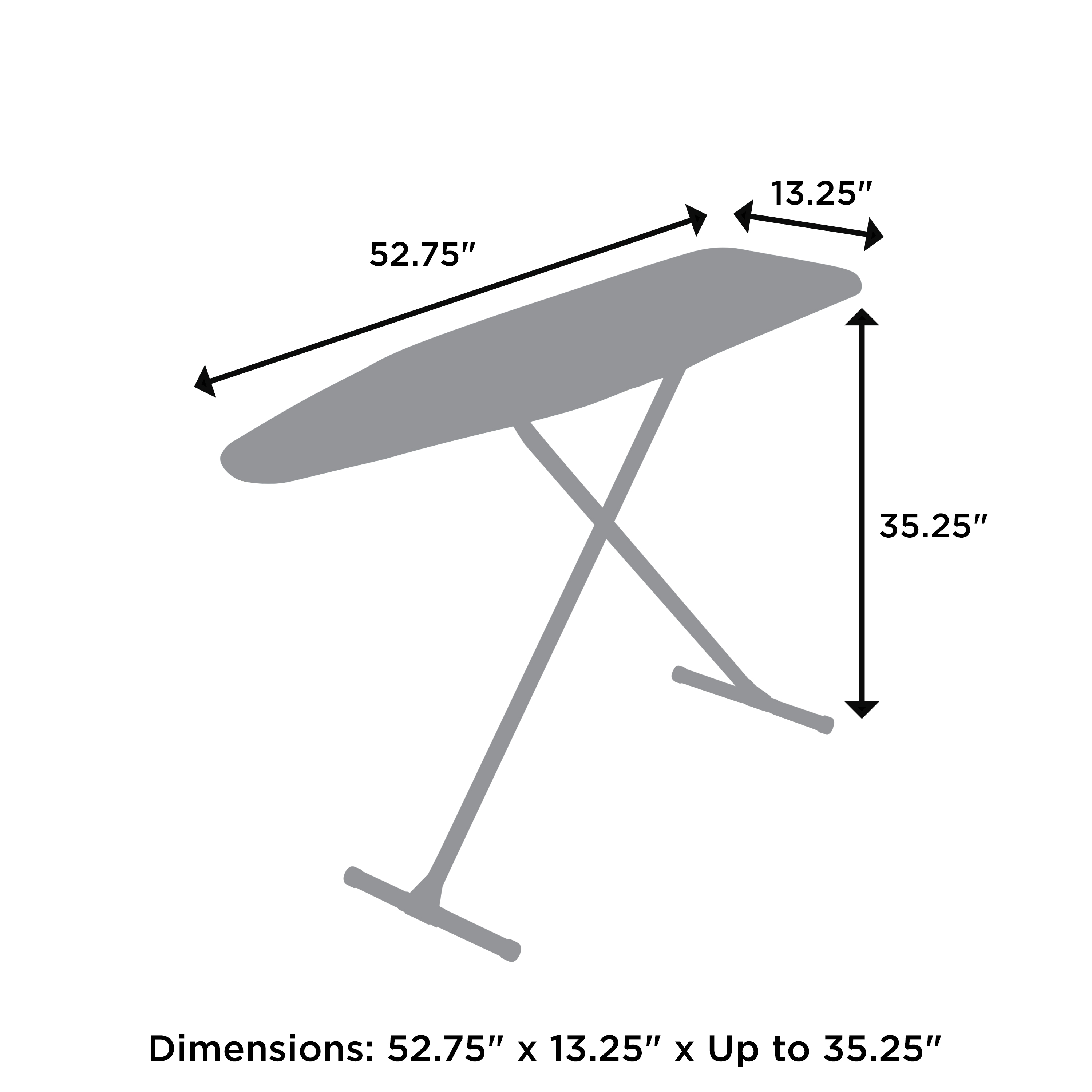 Homz T-Leg Adjustable Steel Top Ironing Board, Solid Blue - image 2 of 10