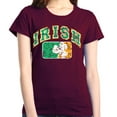 thumbnail image 1 of Shop4Ever Women's Distressed Irish Flag St. Patrick's Day Graphic T-Shirt Small Maroon, 1 of 5