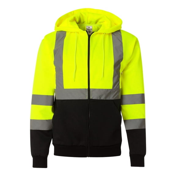 ML Kishigo Men's Hi-Vis Hooded Full-Zip Sweatshirt - JS102-103