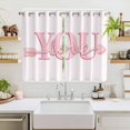 thumbnail image 2 of Valentine's Day Kitchen Curtains Window Panels, Pink Love You with Arrow Minimalist Insulated Window Treatment Curtain, Grommet Curtains for Bedroom/Living Room/Bathroom, 2 Piece 52"Wx72"L, 2 of 8