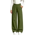 thumbnail image 5 of Wiyuqeen Girls Straight Wide Leg Track Pants RUffle Waist Casual Baggy Athletic Pants Loose Jogger Sweatpants with Pocket 5-15 Years, 5 of 7