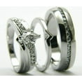 thumbnail image 5 of 3Ct Marquise Cut Diamond His & Her Trio Ring Wedding Set 14K White Gold Plated -4, 5 of 5