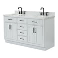 thumbnail image 4 of Ariel Hepburn 61 In. Double Oval Sink Vanity With 1.5 In. Carrara White Countertop In Grey, 4 of 10