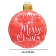 thumbnail image 2 of HUISZJ 24 inch Giant Inflatable Christmas Ball, Red Xmas Letters Pattern Plastic Ball, Christmas Tree Hanging Ornament for Party Home Decor, 2 of 8