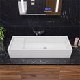 thumbnail image 5 of Pemberly Row 39" White Above Mount Fireclay Bathroom Trough Sink, 5 of 5
