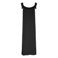 thumbnail image 5 of Efsteb Sundresses for Women Beach Spring Crew Neck Loose Fit Casual Sleeveless Solid Color Ruched Plus Size Long Tank Dress Resort Dress ,Size:S, 5 of 5