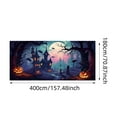 thumbnail image 3 of Halloween Theme Fabric Logo Poster Banner Background Hanging Pumpkin Bat Moon For Halloween Background Party Decoration Table Runners 72 Inches Long Wall Flags for Girls Room Flag Picture Leopard, 3 of 4