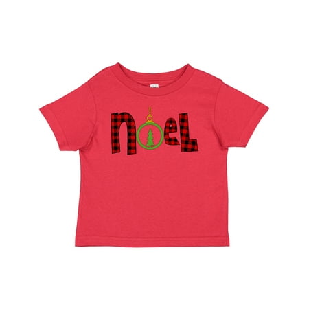 

Inktastic Noel in Red Plaid with Christmas Tree Ornament Boys or Girls Baby T-Shirt
