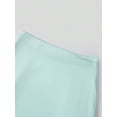 thumbnail image 6 of Mint Green Lace-Trimmed Satin Midi Skirt Elastic Waist Slip Style A-Line For Party Beach Streetwear, 6 of 8