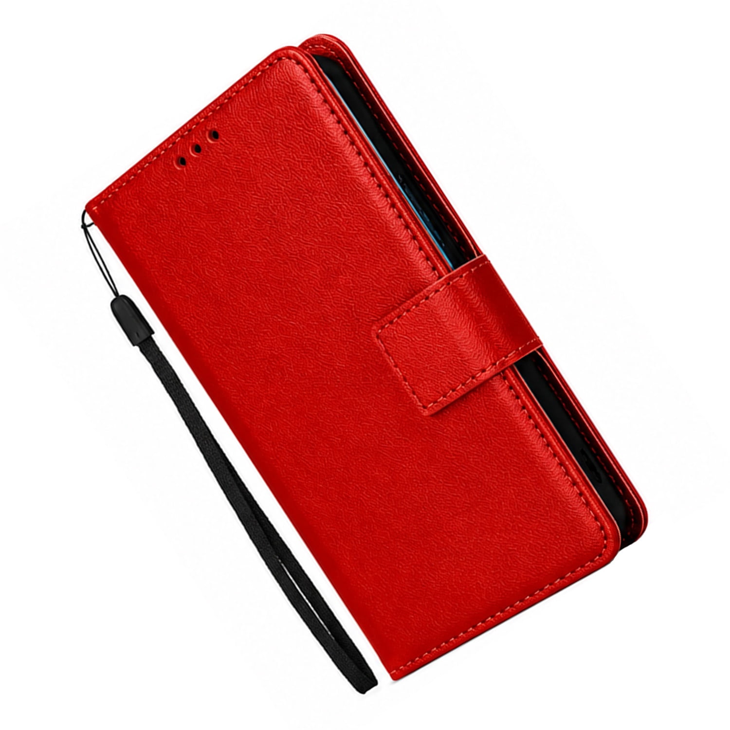 Leather Flip Case with Credit Card Holder for iPhone 17 Pro Max - Red