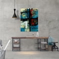 thumbnail image 3 of Unlimited Art Project - Abstract Mid Century Modern Canvas Wall Art Blue Red Emotion Framed Print, 3 of 6