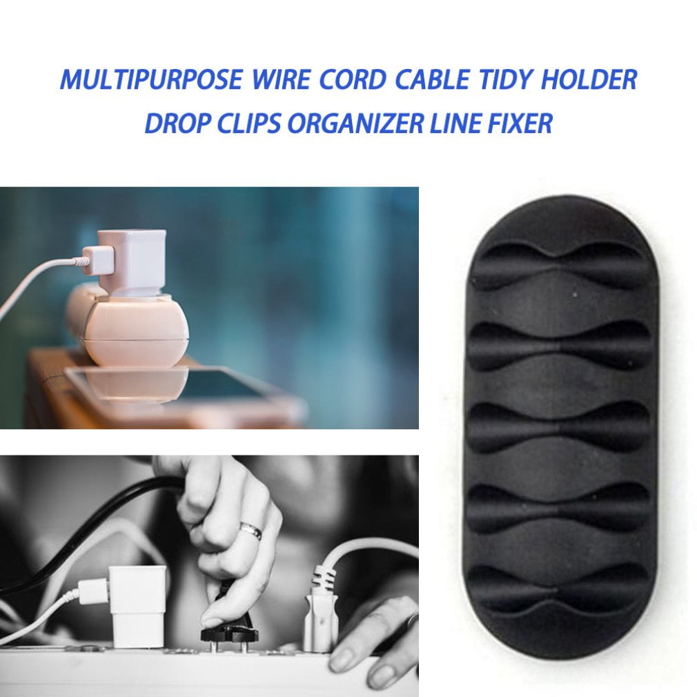 Multipurpose Wire Cord Cable Tidy Holder Drop Clip Organizer Line Fixer WinderB1 