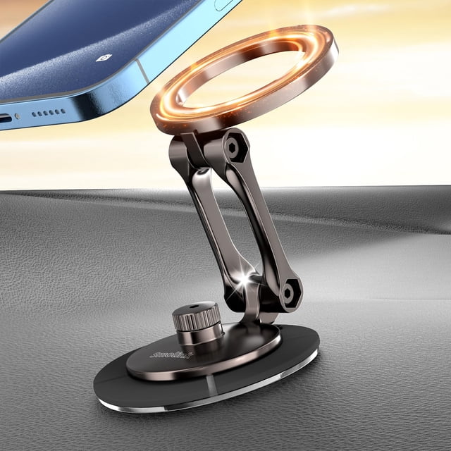 Soporte para teléfono Smolink Tesla, totalmente metálico, magnético, negro