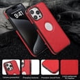 thumbnail image 7 of for iPhone 16 Pro Max Back Case, Classic Premium PU Leather Drop Protective Ultra Slim Shockproof Anti-Scratch Anti-scratch Phone Case Hard Back Cover for iPhone 16 Pro Max, Red, 7 of 7