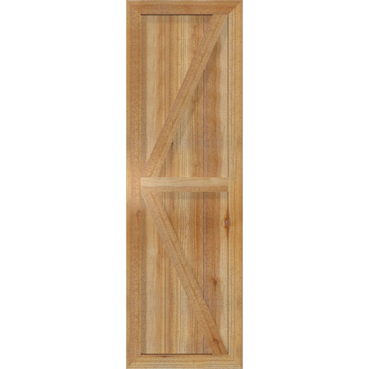 16 1/8"W X 51"H Timbercraft Three 5 3/8" Boards Framed Board-N-Batten Shutters W/Z-Bar, Rough Sawn Western Red Cedar (Per Pair)
