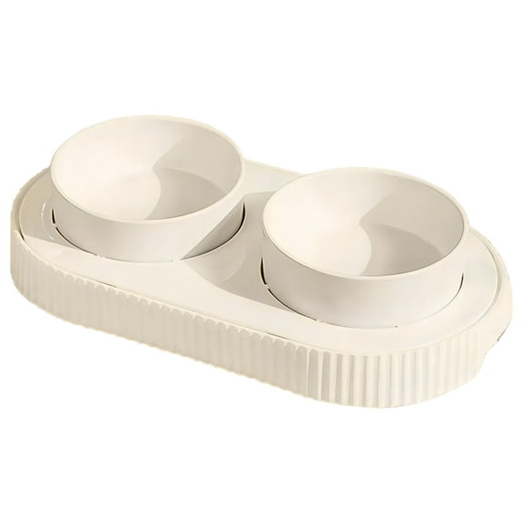 USB Ceramic Heated Pet Double Bowl for Cats and Dogs Constant Temperature Drinking Solution Water Bowl for Winter