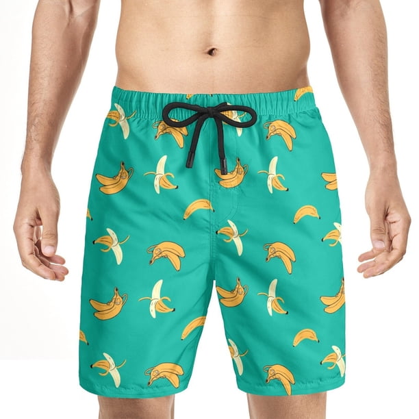 Pantalones cortos con estampado de plátano para hombre, pantalones cortos informales de playa, patrón 3d completo, pantalones cortos sueltos con estampado divertido, ropa de calle deportiva Fivean unisex