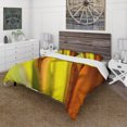 thumbnail image 1 of Designart 'Light Green And Orange Sunshine' Moderno Juego de Funda Nórdica, 1 of 5