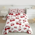thumbnail image 2 of Homewish Watercolor Cherry Bedding Comforter Set for Girls, Kawaii Bowtie Twin Comforter Sets, Tropical Fruit Leaves Bedding Set, Red White Home Decor, 2 of 8