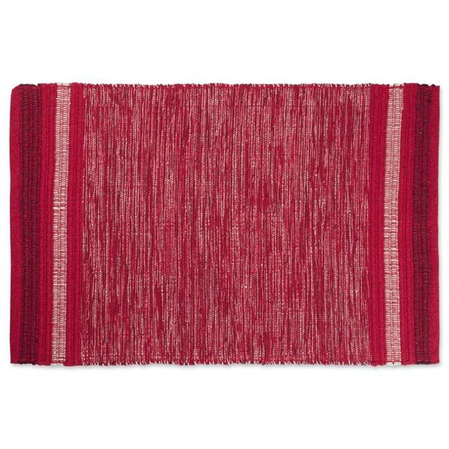 Design Imports Varigated Red Recycled Yarn Rug 2X3 Ft