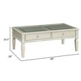 thumbnail image 5 of Trace 48 Inch Coffee Table, Tempered Glass Top, 2 Drawers, Mirror Inserts, 5 of 5