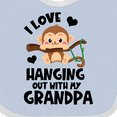 thumbnail image 4 of Inktastic Monkey I Love Hanging out with My Grandpa Boys or Girls Baby Bib, 4 of 4