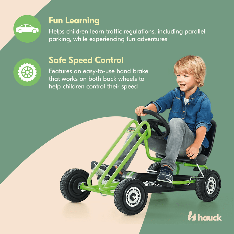 Hauck Ergonomic Pedal Go-Kart, Green, Ages 4-8 photo 6