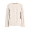 thumbnail image 5 of Women's Sweaters Women Tops Women's Autumn And Winter New Solid Color Round Neck Knitted Sweater Loose Sweater, 5 of 5