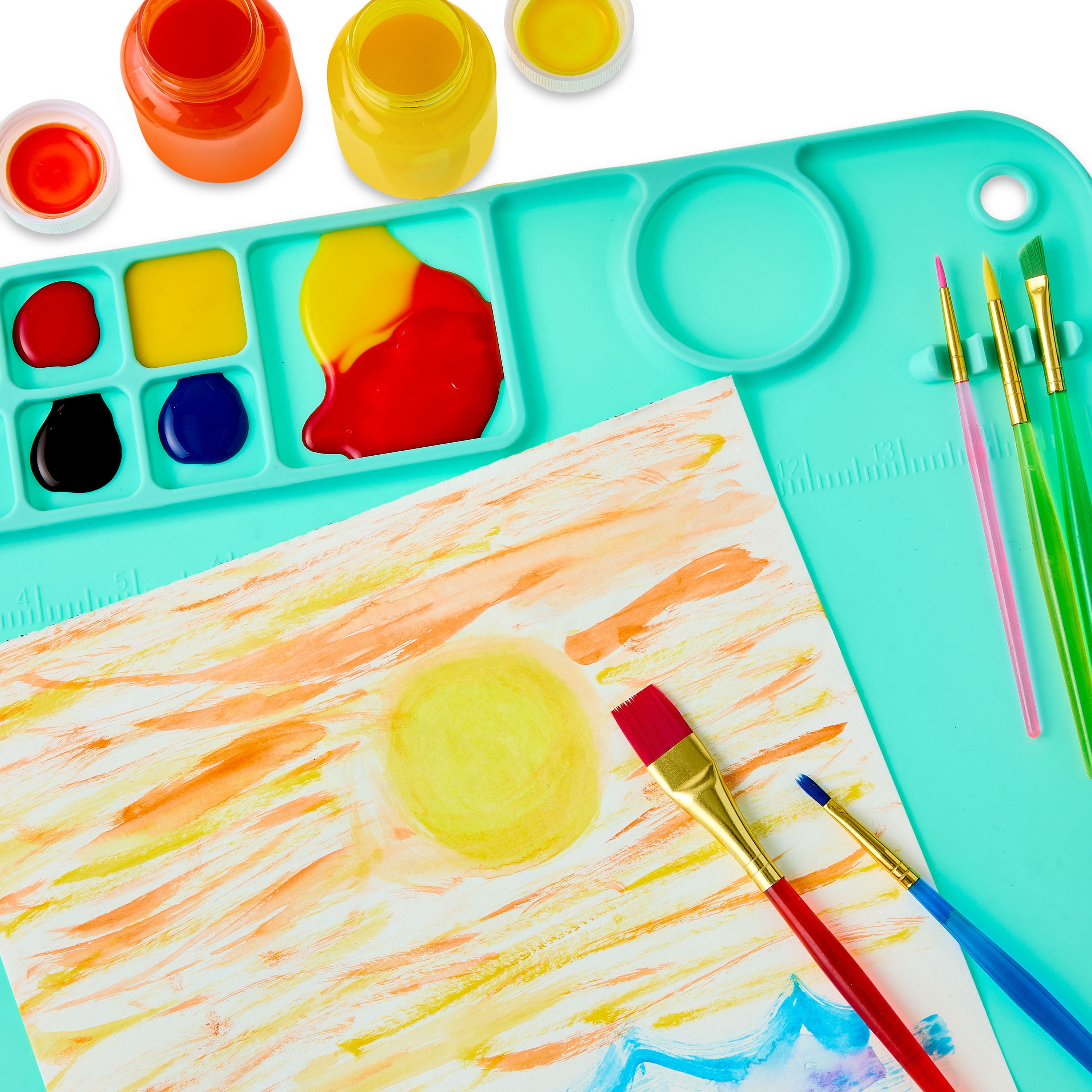 Pen+Gear Silicone Painting Mat with Paint Cup, Mess-Free Art Mat for Kids