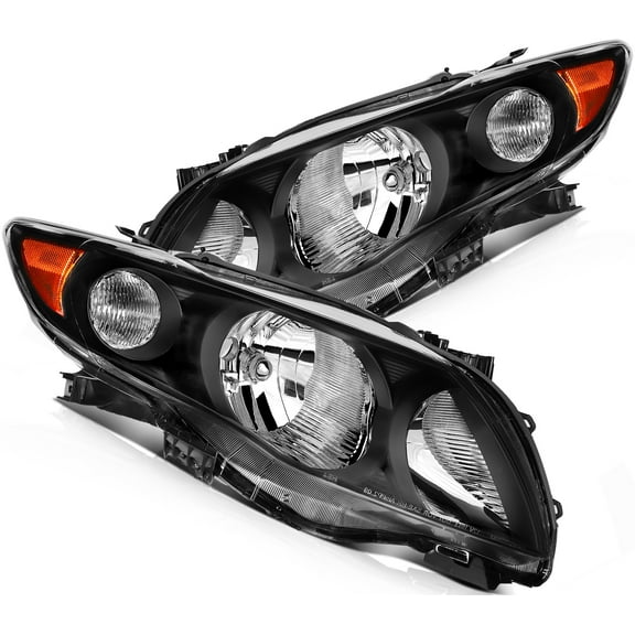 CCIYU Headlights Assembly TO2502183 2503183 8115002680 8111002680 Black Housing Amber Reflector Clear Lens Headlamps For Toyota Corolla 2009-2010