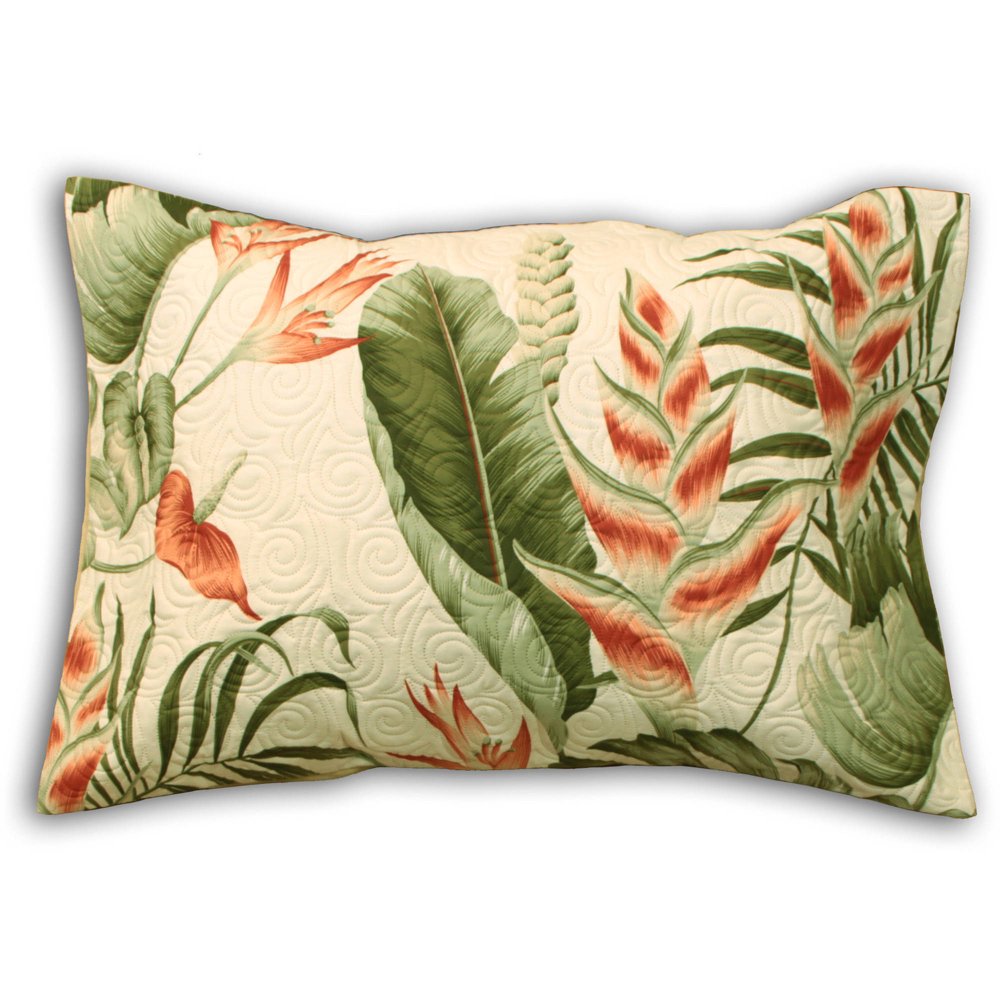 Hi Kalama Collection Hawaiian Fabric Hawaiian Flower Pillow Sham, 1