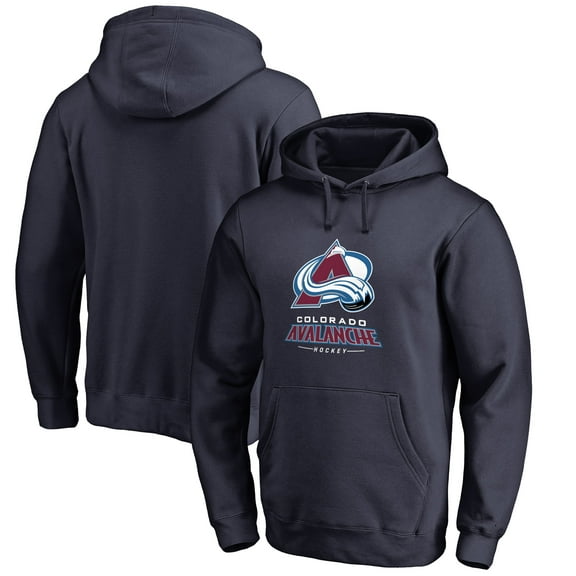 Men's Navy Colorado Avalanche Team Lockup Fitted Pullover Hoodie