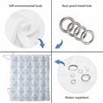 thumbnail image 5 of Blue Boho Waterproof Fabric Shower Curtain,Middle Century Traditional Floral Pattern Waterproof Fabric Shower Curtain for Bathroom Curtains Bathtubs Hotel Shower Curtains with 12 Hooks Standard 72x72, 5 of 8