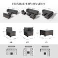 thumbnail image 3 of Patio Furniture Set 7 Piece - All-Weather - Wicker Rattan Patio Outdoor Conversation Set, Modular Sectional Sofa for Backyard, Garden, Poolside, Balcony, Porch, Patio,Brown/Dark Gray, 3 of 6