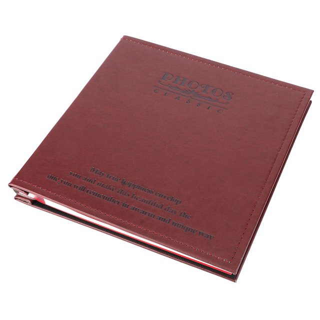 Álbum de recortes DIY para aniversarios, cumpleaños y momentos memorables Álbum autoadhesivo de cuero PU con patrón rojo