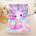thumbnail image 5 of Erosebridal Cartoon Pink Axolotl Bed Sheets,Colorful Sky Galaxy Starry Night King Sheets 4pcs, 5 of 6
