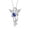 Blue Star Sapphire, variant on Sterling Silver Guardian Angel Necklace with 6X4MM Opal & Sparkling Diamonds -  18" Chain Exquisite Birthstone Jewelry